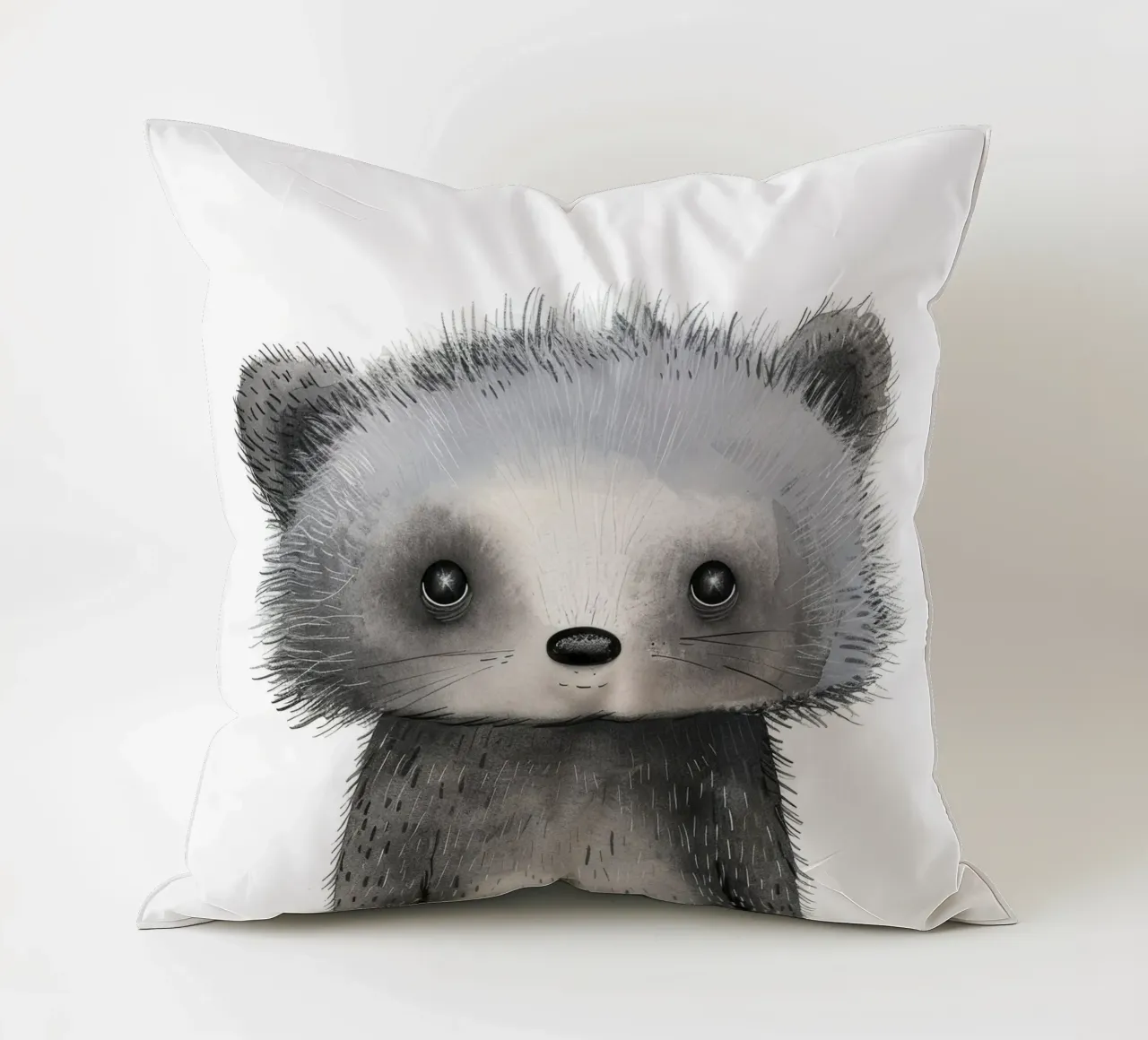 Illustrazione stilizzata di un animale grigio simile al procione cuscino da DesignDoodle
