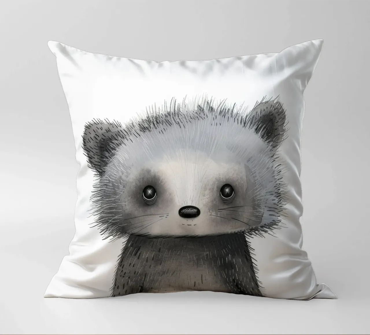 Illustrazione stilizzata di un animale grigio simile al procione cuscino da DesignDoodle