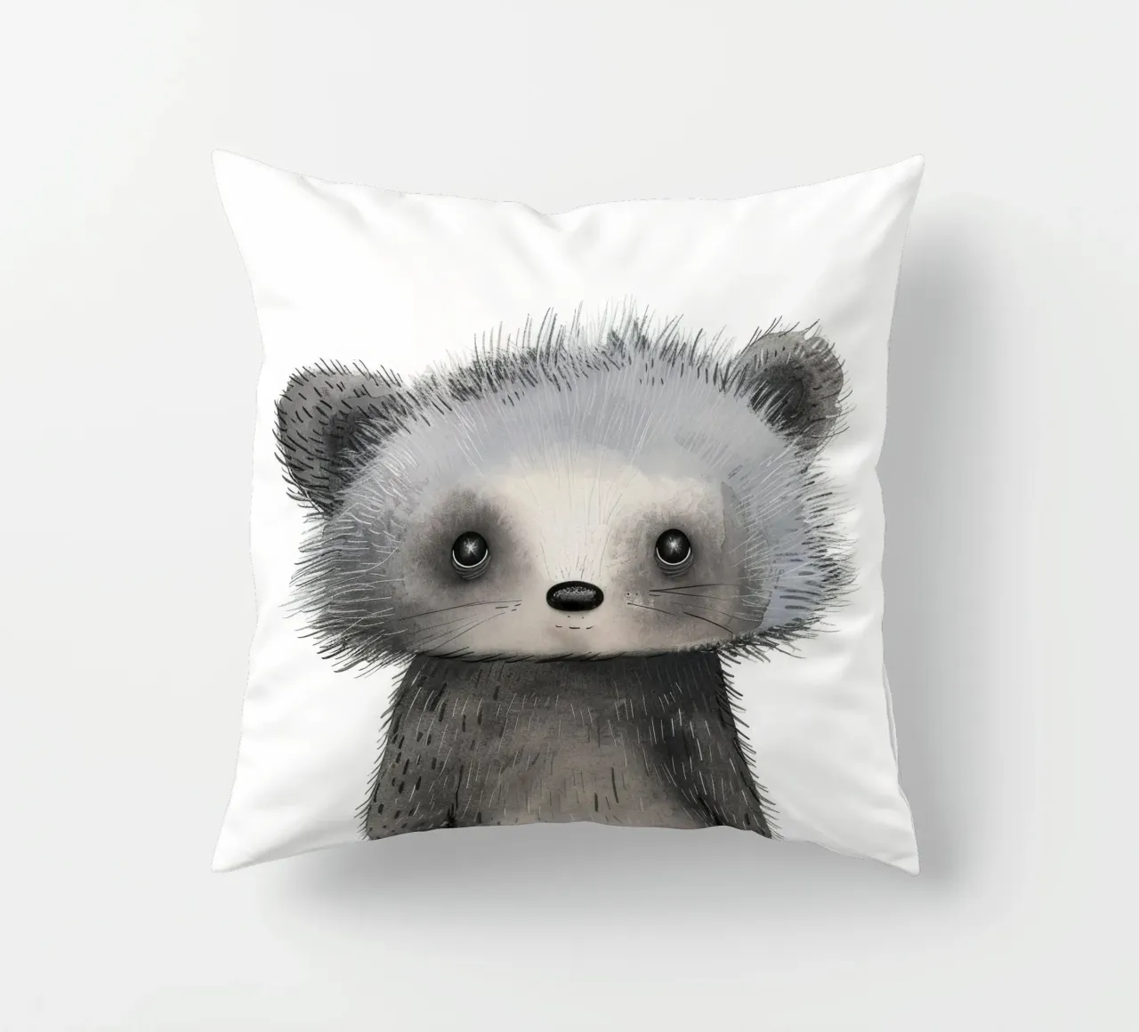 Illustrazione stilizzata di un animale grigio simile al procione cuscino da DesignDoodle