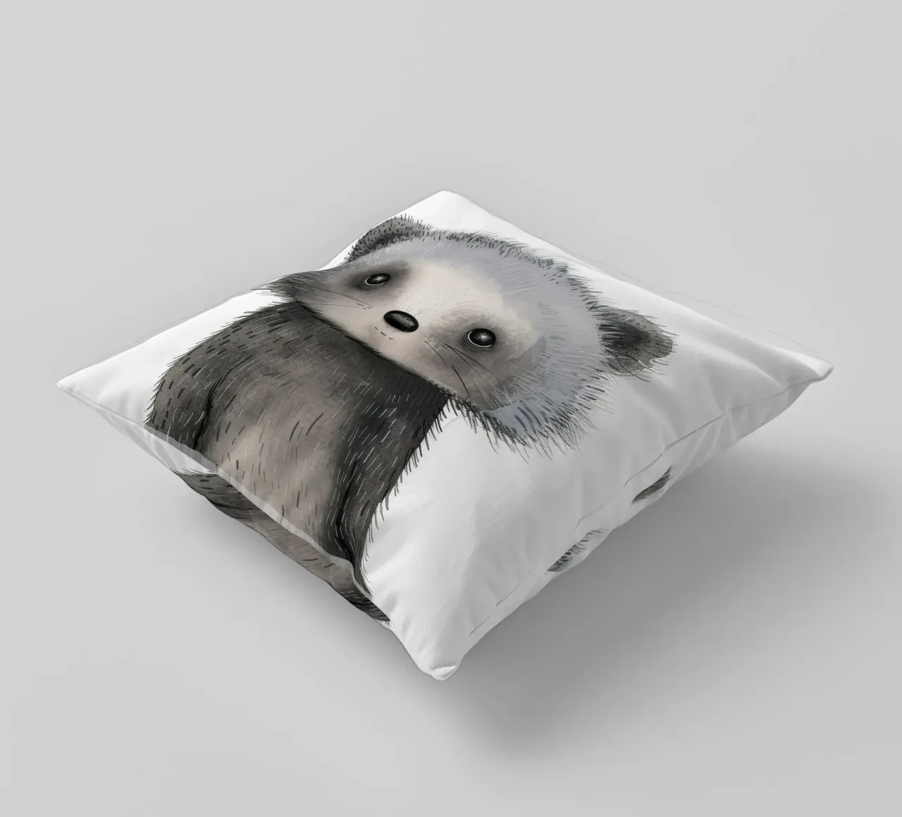 Illustrazione stilizzata di un animale grigio simile al procione cuscino da DesignDoodle
