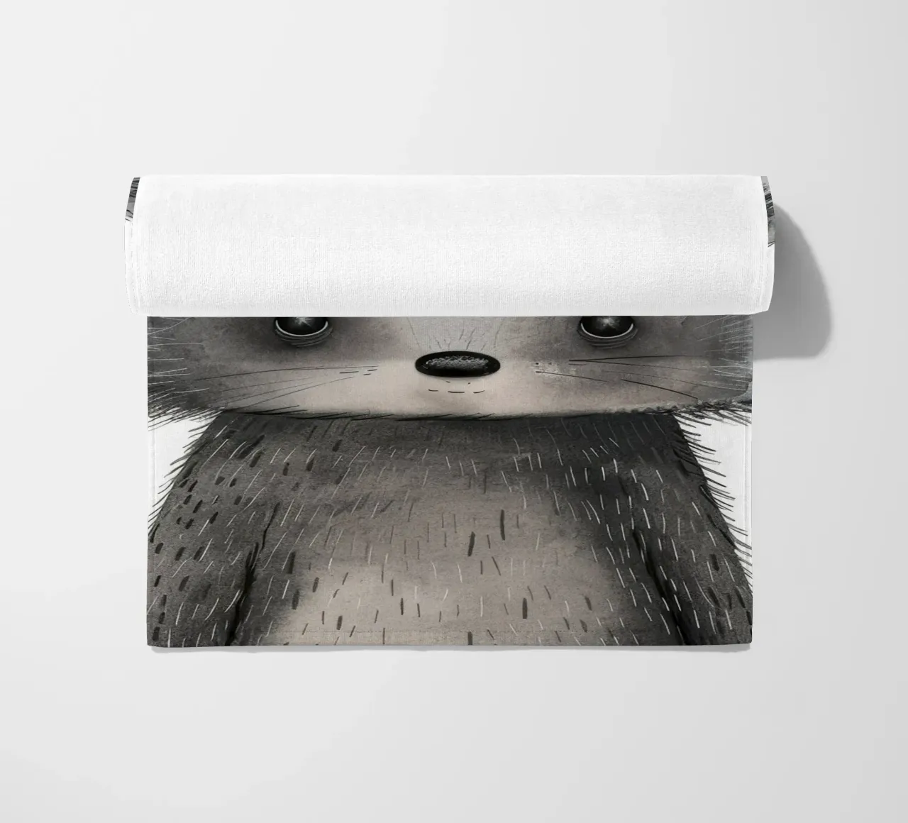 Illustrazione stilizzata di un animale grigio simile al procione telo mare da DesignDoodle