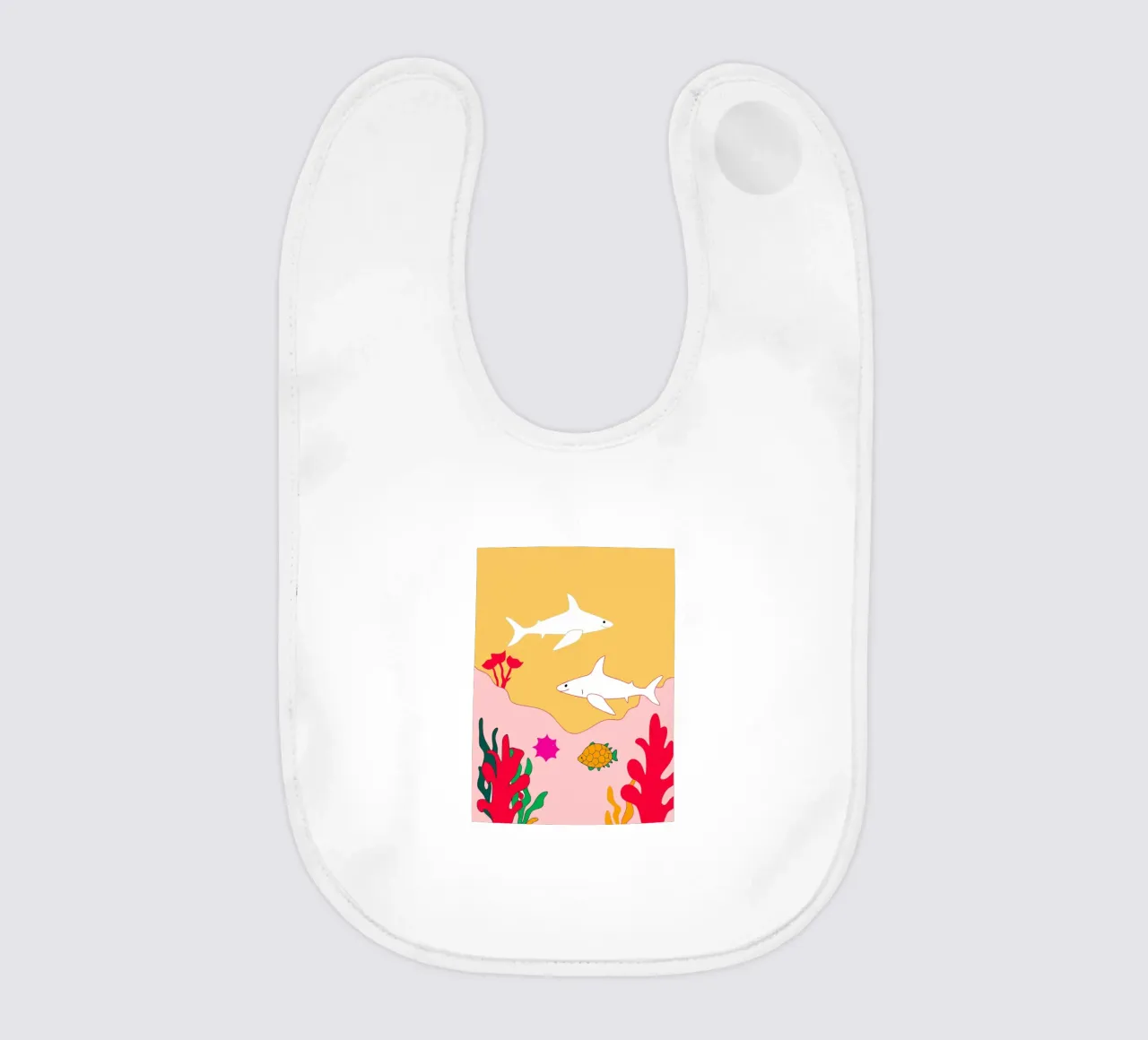 Due squali nel mare bavaglino da OUR SHOP