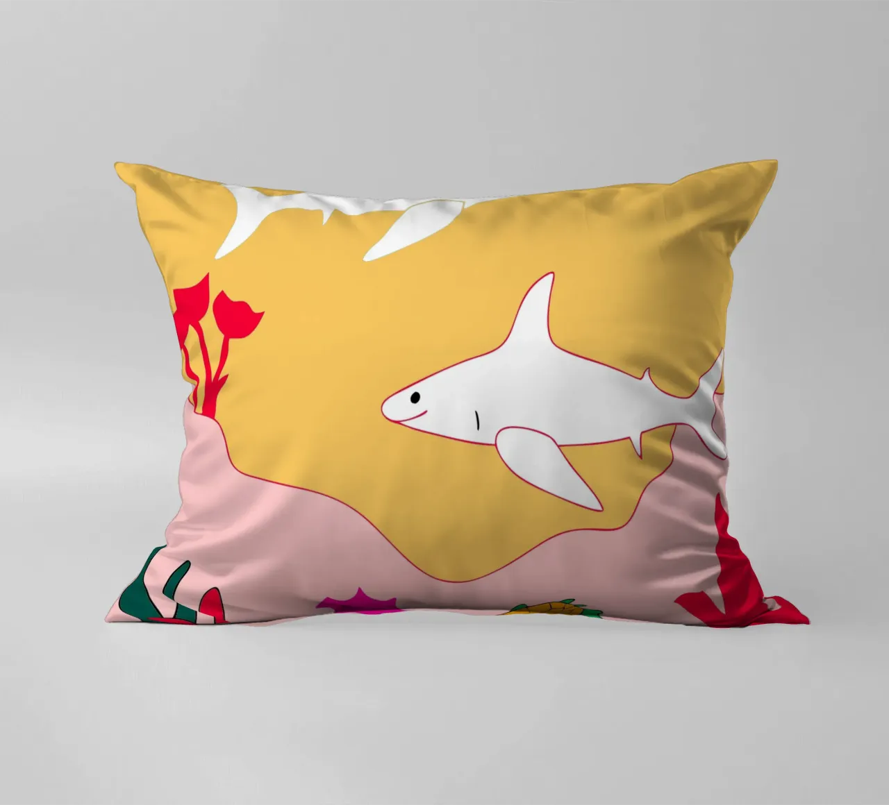 Due squali nel mare cuscino da OUR SHOP