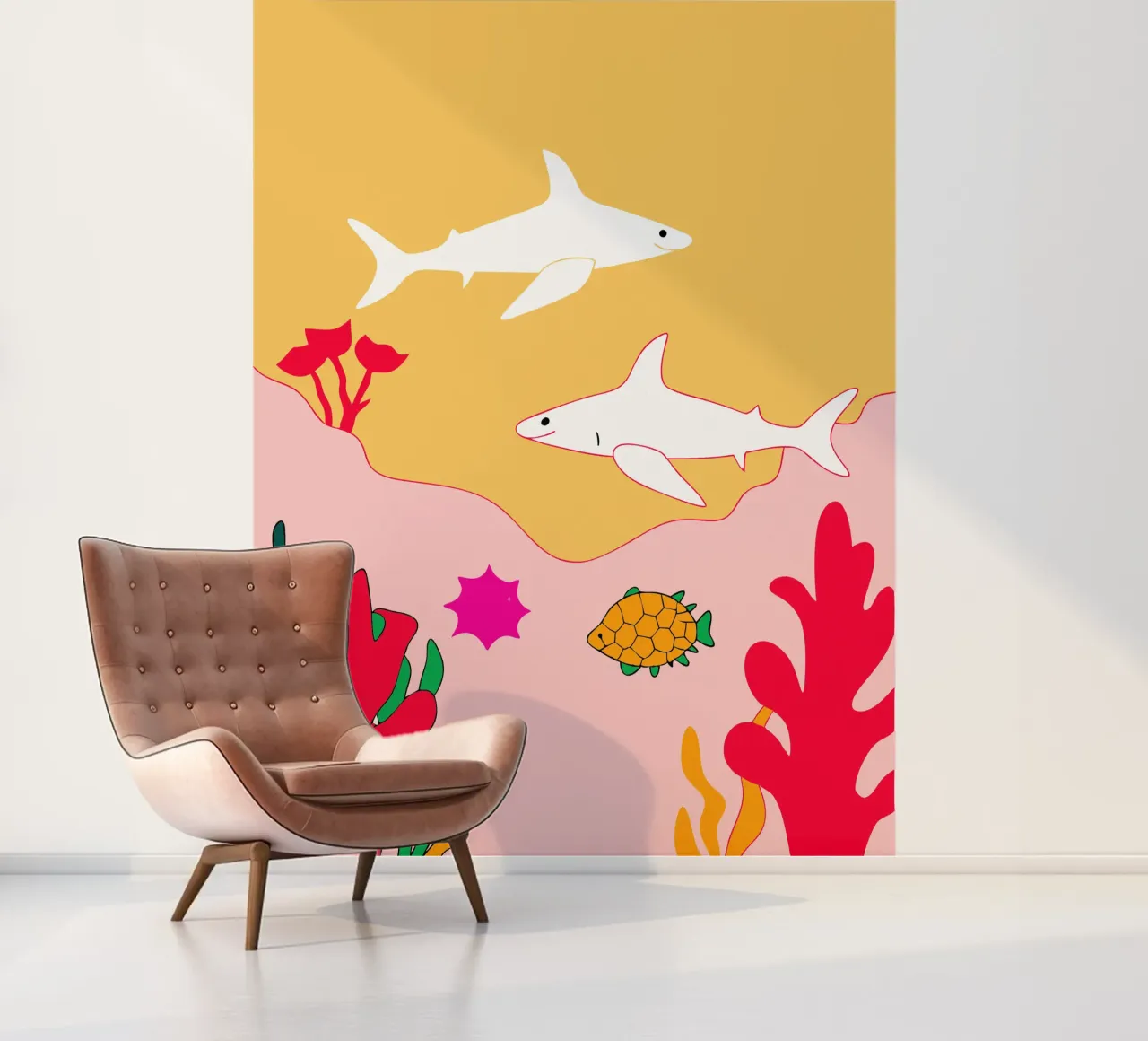 Deux requins dans la mer papier peint photo de OUR SHOP