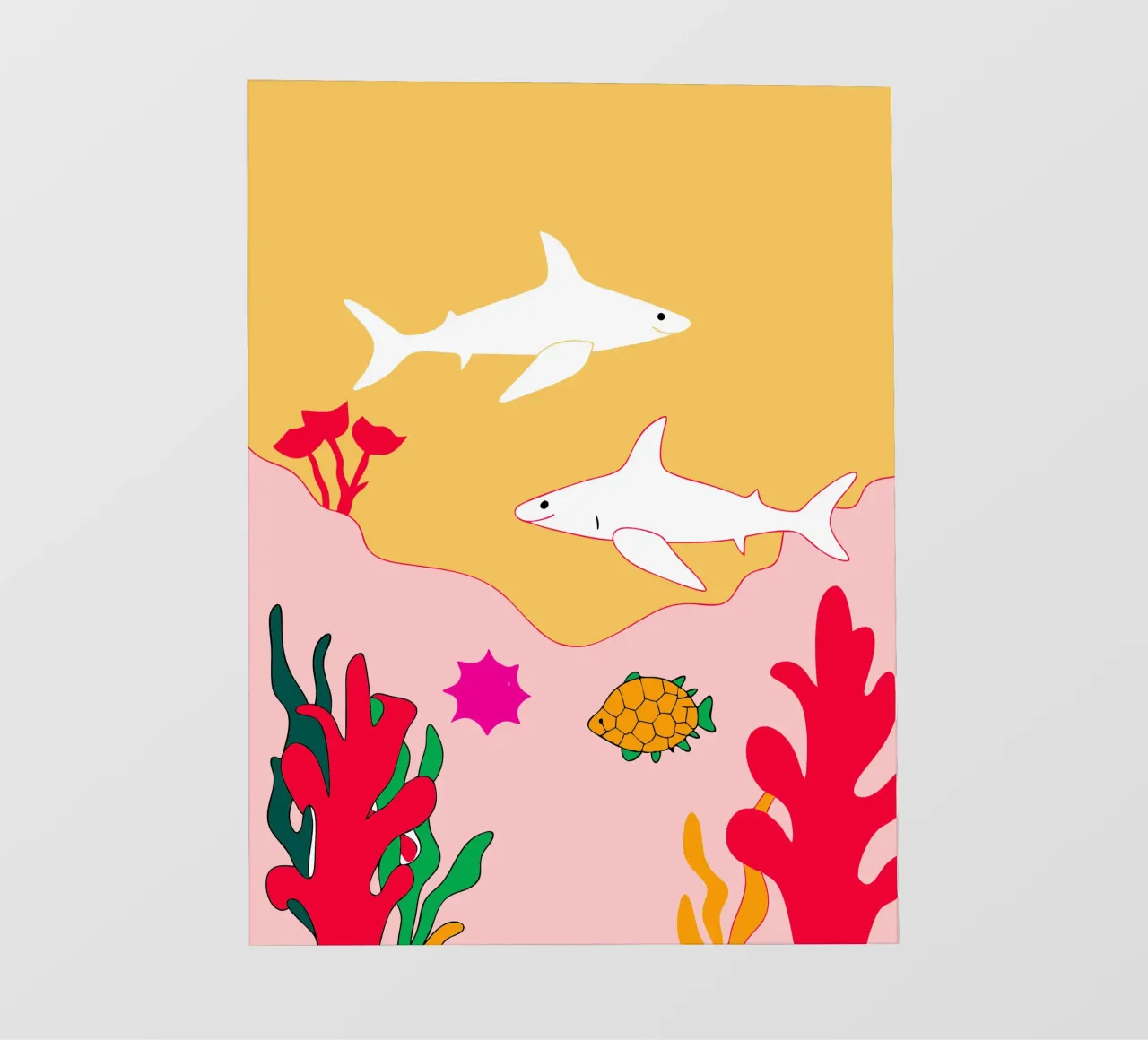 Deux requins dans la mer papier peint photo de OUR SHOP
