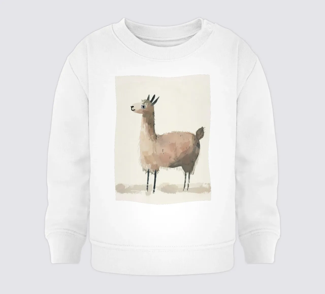 Illustrazione stilizzata di un lama felpa neonato da DesignDoodle