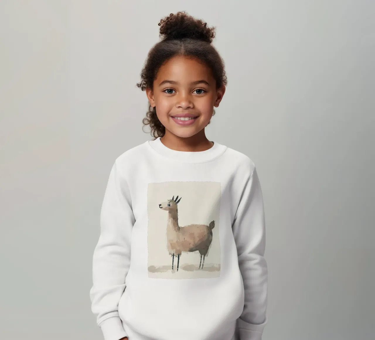Illustrazione stilizzata di un lama felpa bambino da DesignDoodle