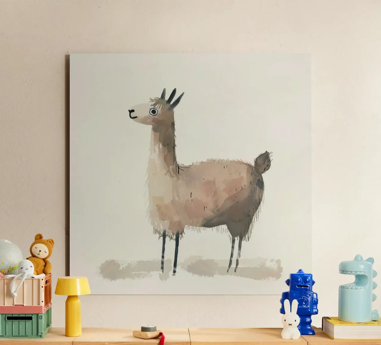 Illustrazione stilizzata di un lama alluminio dibond da DesignDoodle