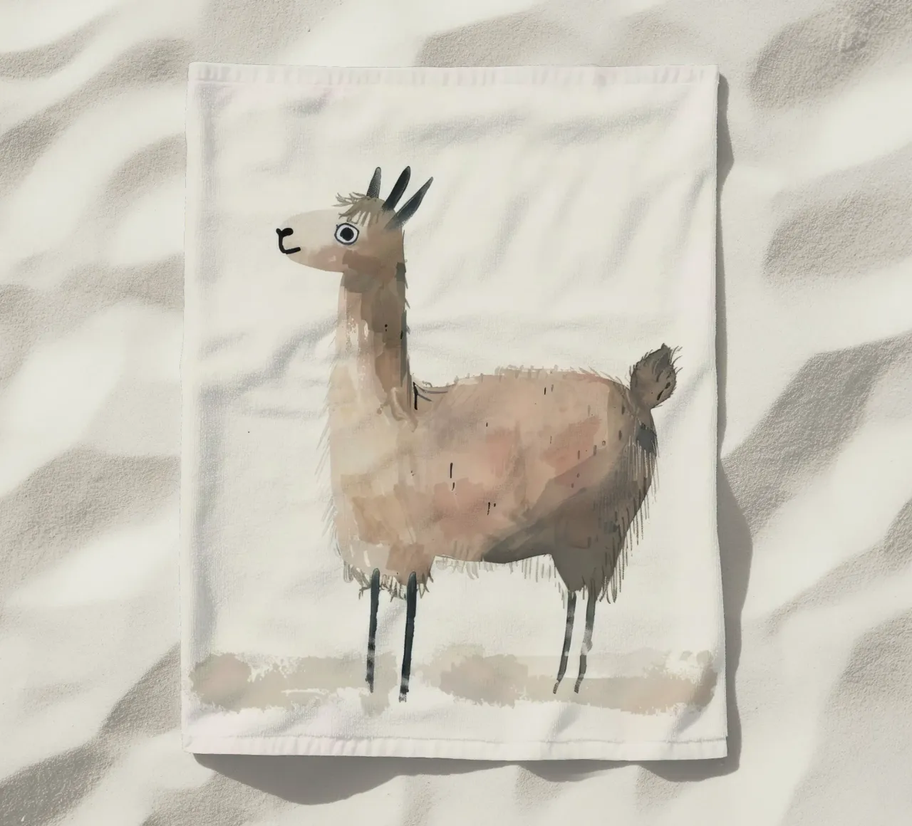 Illustrazione stilizzata di un lama telo mare da DesignDoodle