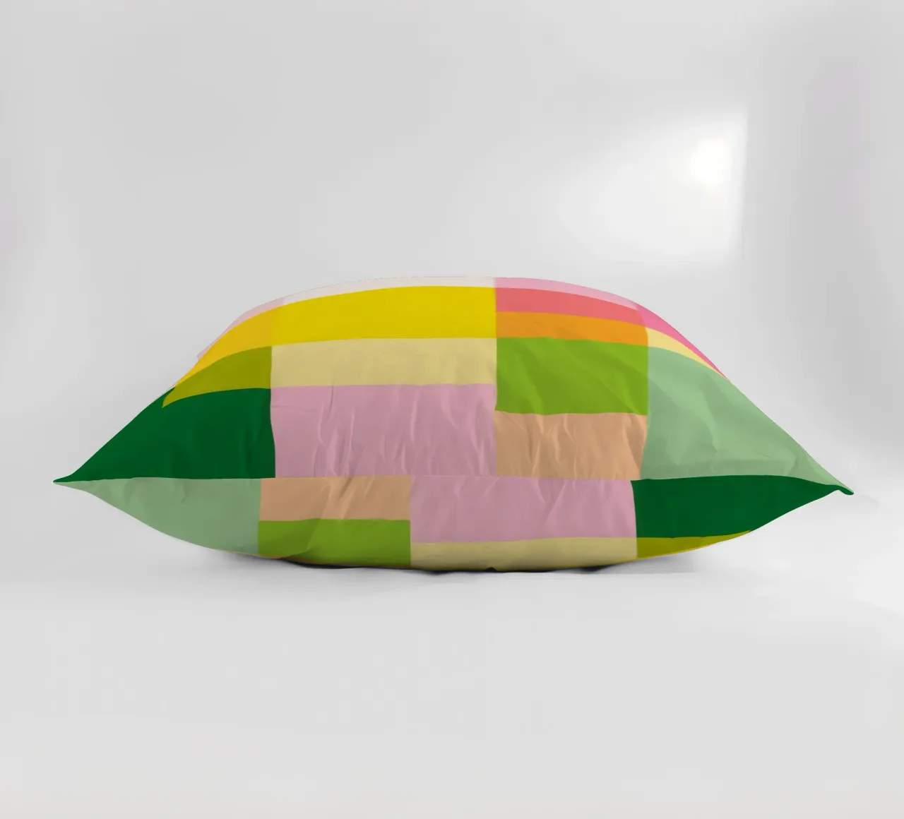 Abstract mosaic of soft pastel colours decorative cushion by Autofocus