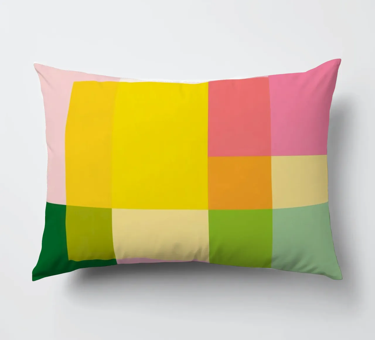 Abstract mosaic of soft pastel colours decorative cushion by Autofocus