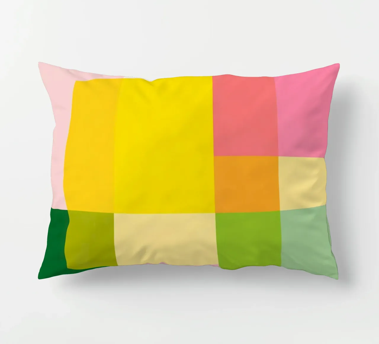 Abstract mosaic of soft pastel colours decorative cushion by Autofocus