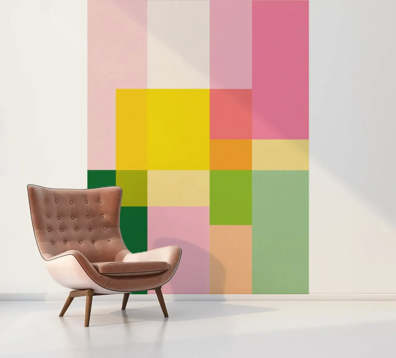 Abstract mosaic of soft pastel colours photo wallpaper by Autofocus
