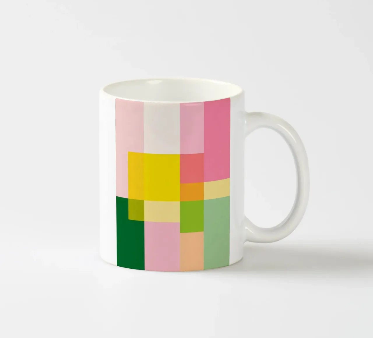 Abstract mosaic of soft pastel colours ceramic mug by Autofocus