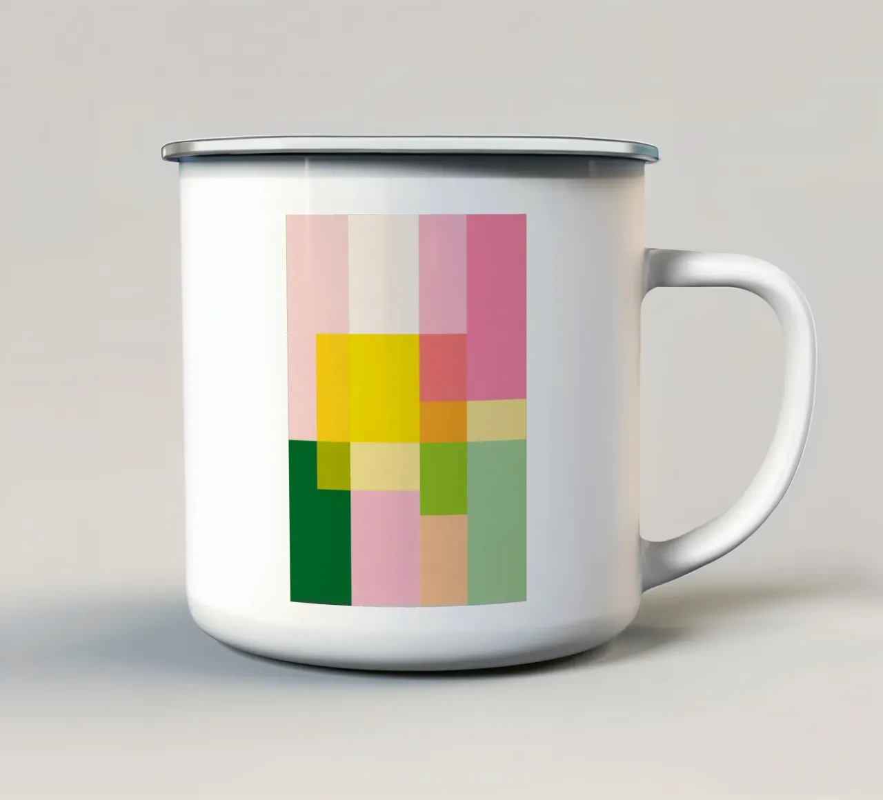Mosaico astratto di tenui colori pastello tazza in smalto da Autofocus