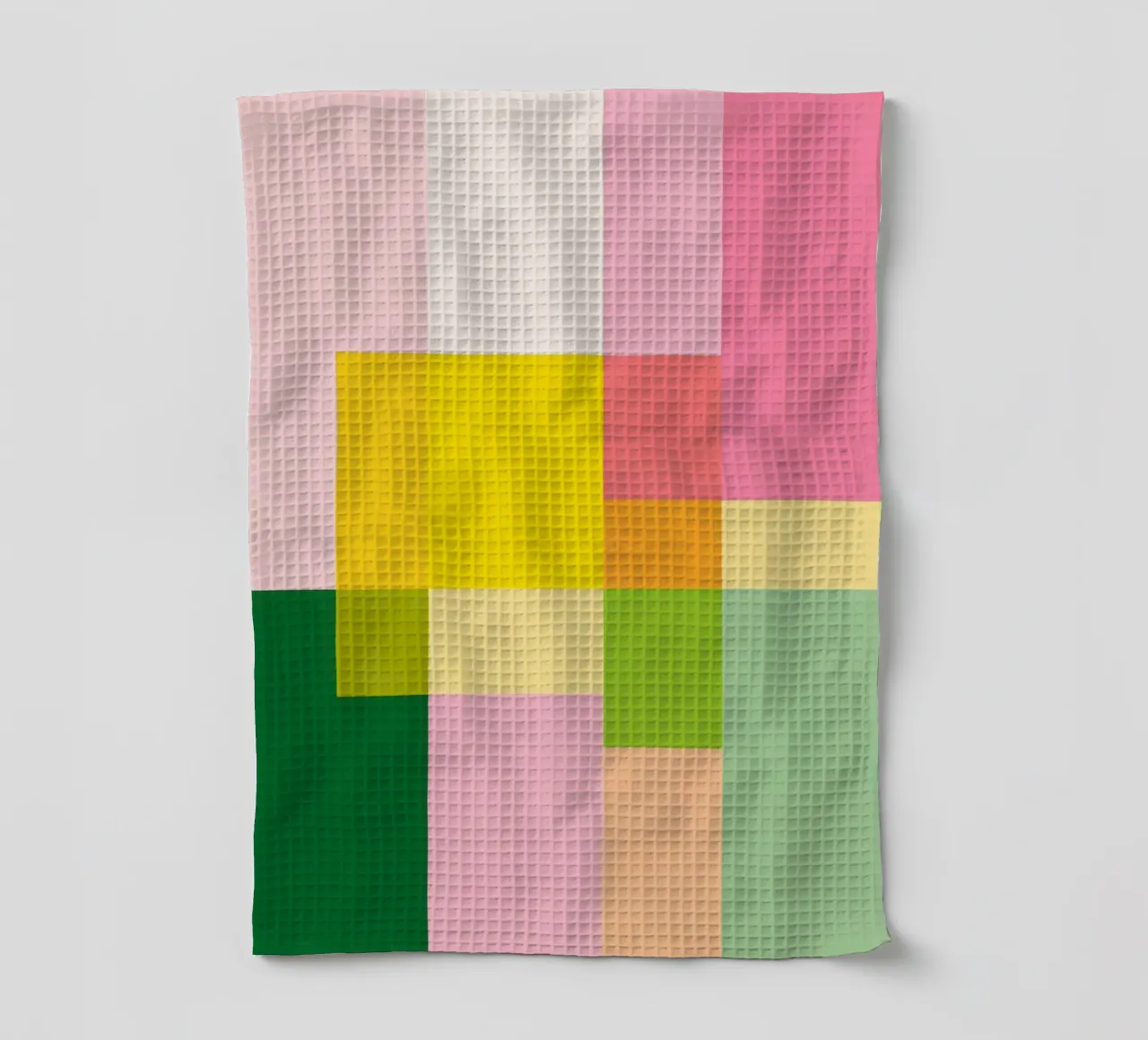 Abstract mosaic of soft pastel colours tea towel by Autofocus