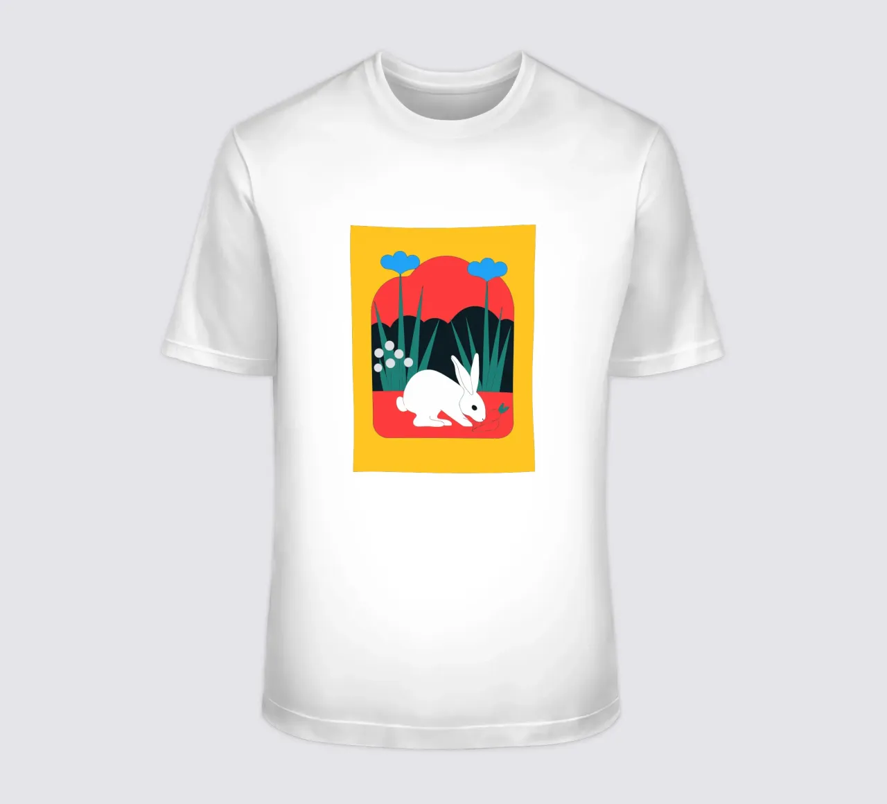 Coniglio in cerca di cibo t-shirt da OUR SHOP