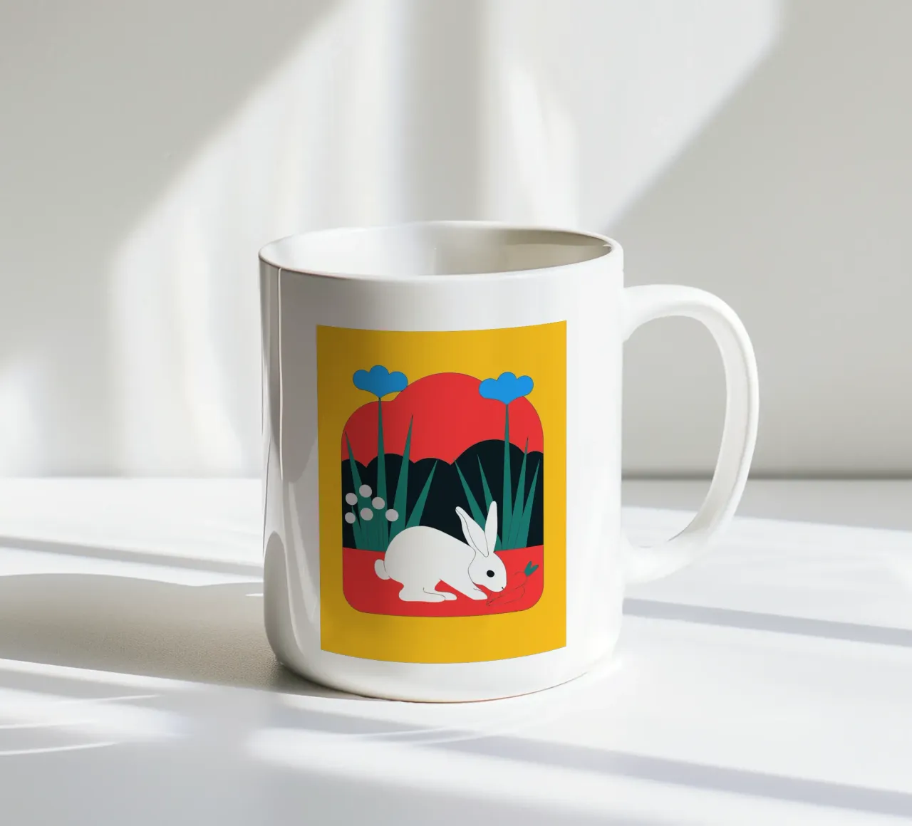 Coniglio in cerca di cibo tazza in ceramica da OUR SHOP
