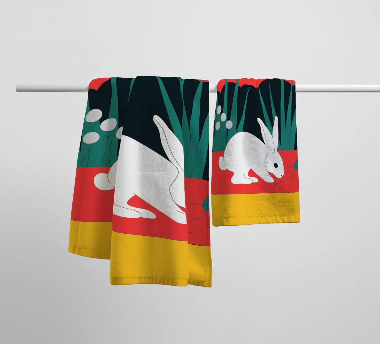 Rabbit Looking for Food towel by OUR SHOP