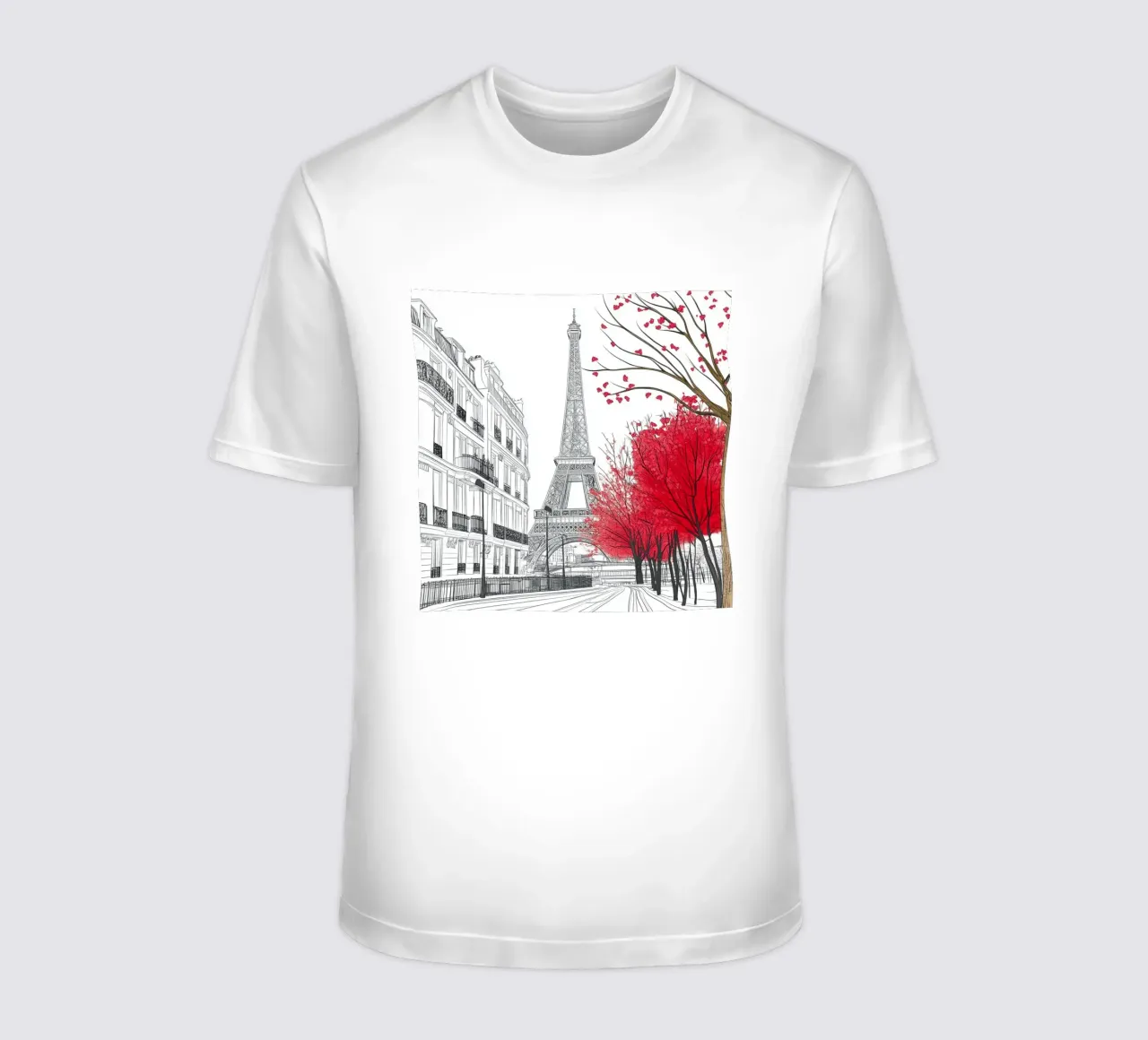 Line Art Paris t-shirt da Motivate-Today