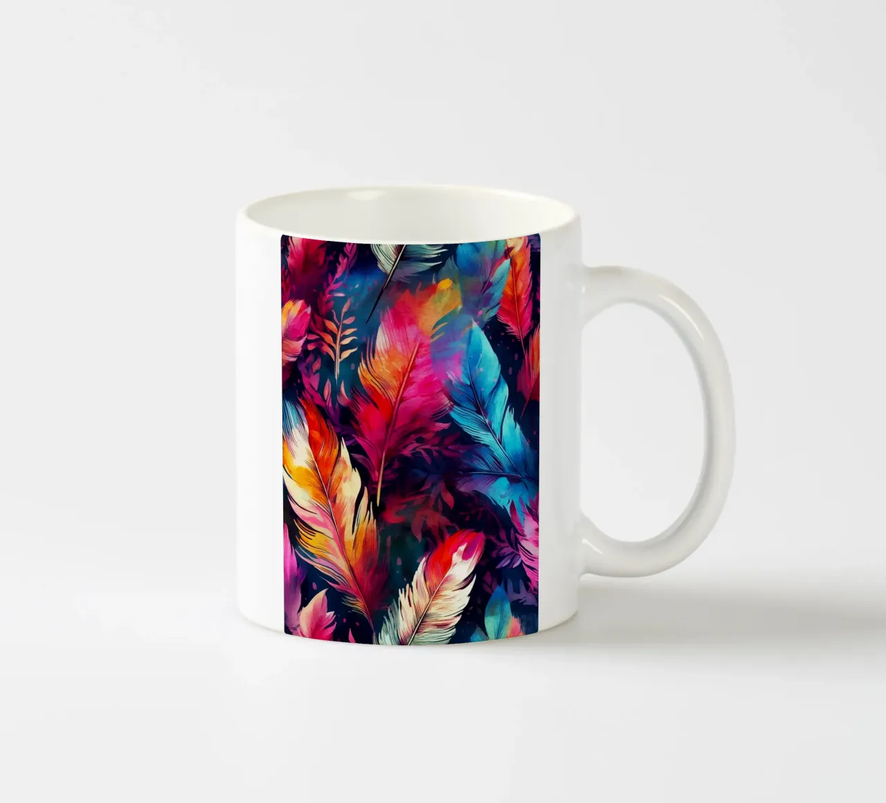 Colori delle piume tazza in ceramica da Lionmixart