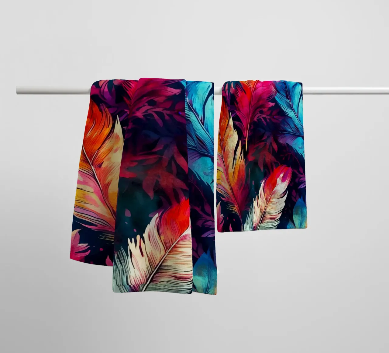 Feathers colors towel by Lionmixart