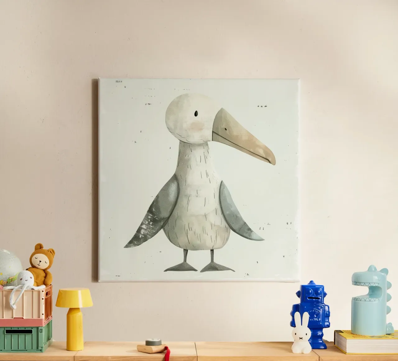Stylized Illustration of a Seabird canvas with Floater frame by DesignDoodle