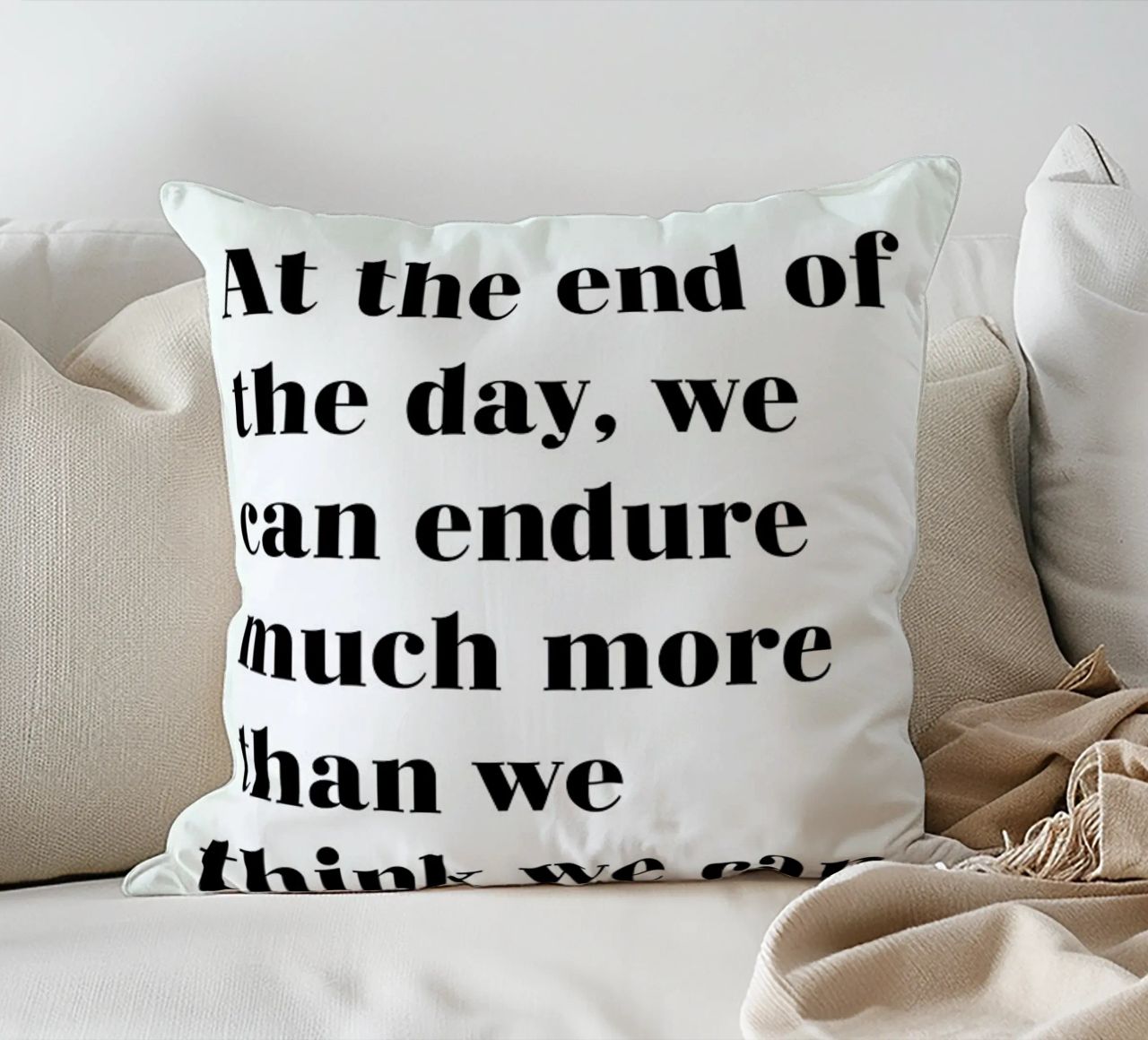 At the End of the Day cuscino da typed