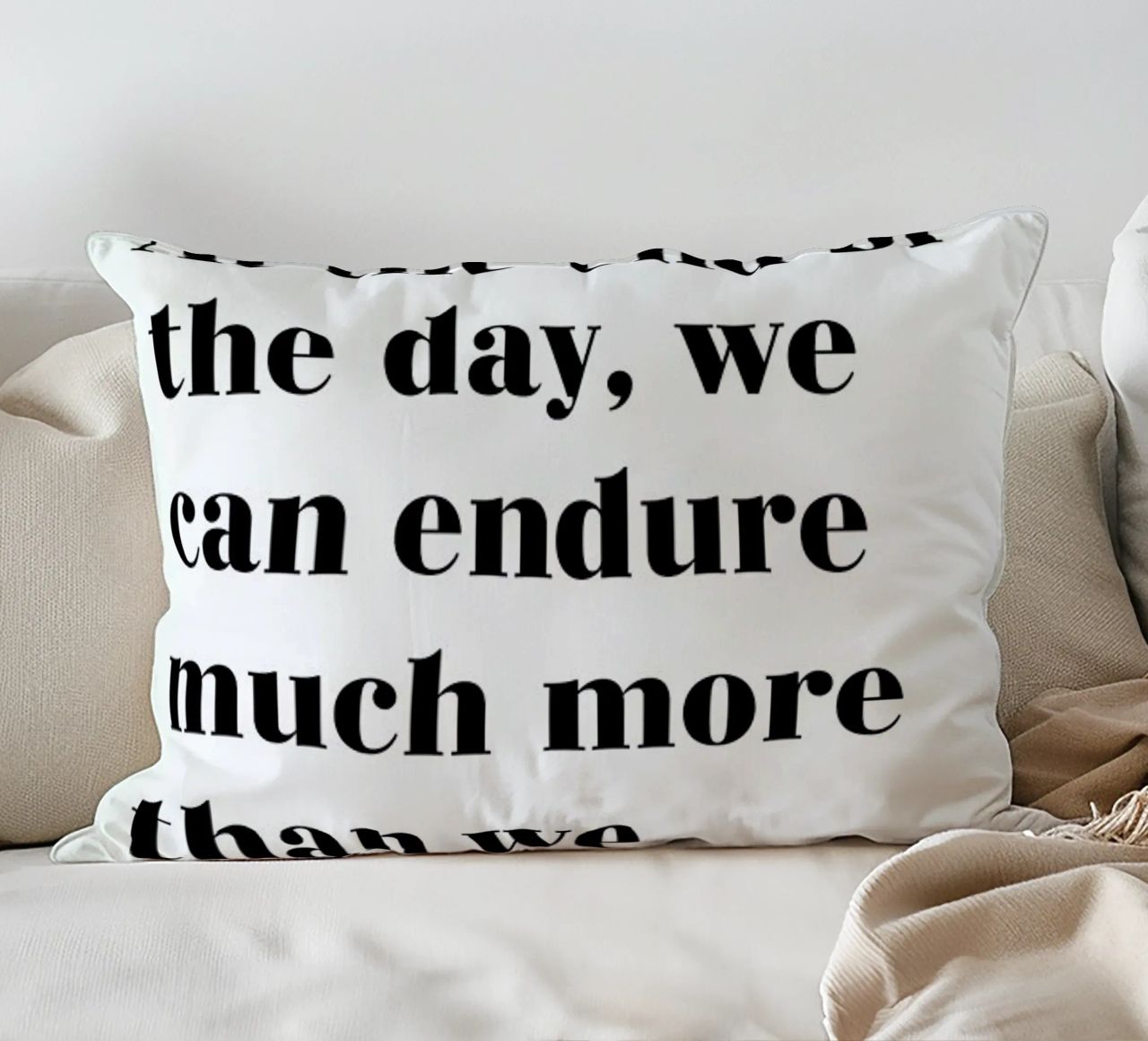 At the End of the Day cuscino da typed