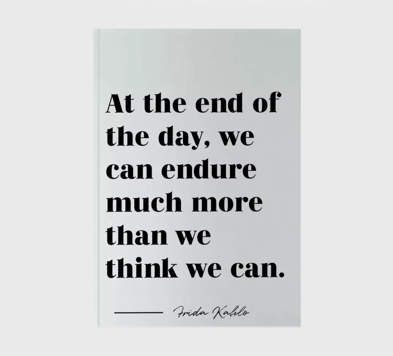 At the End of the Day notebook by typed