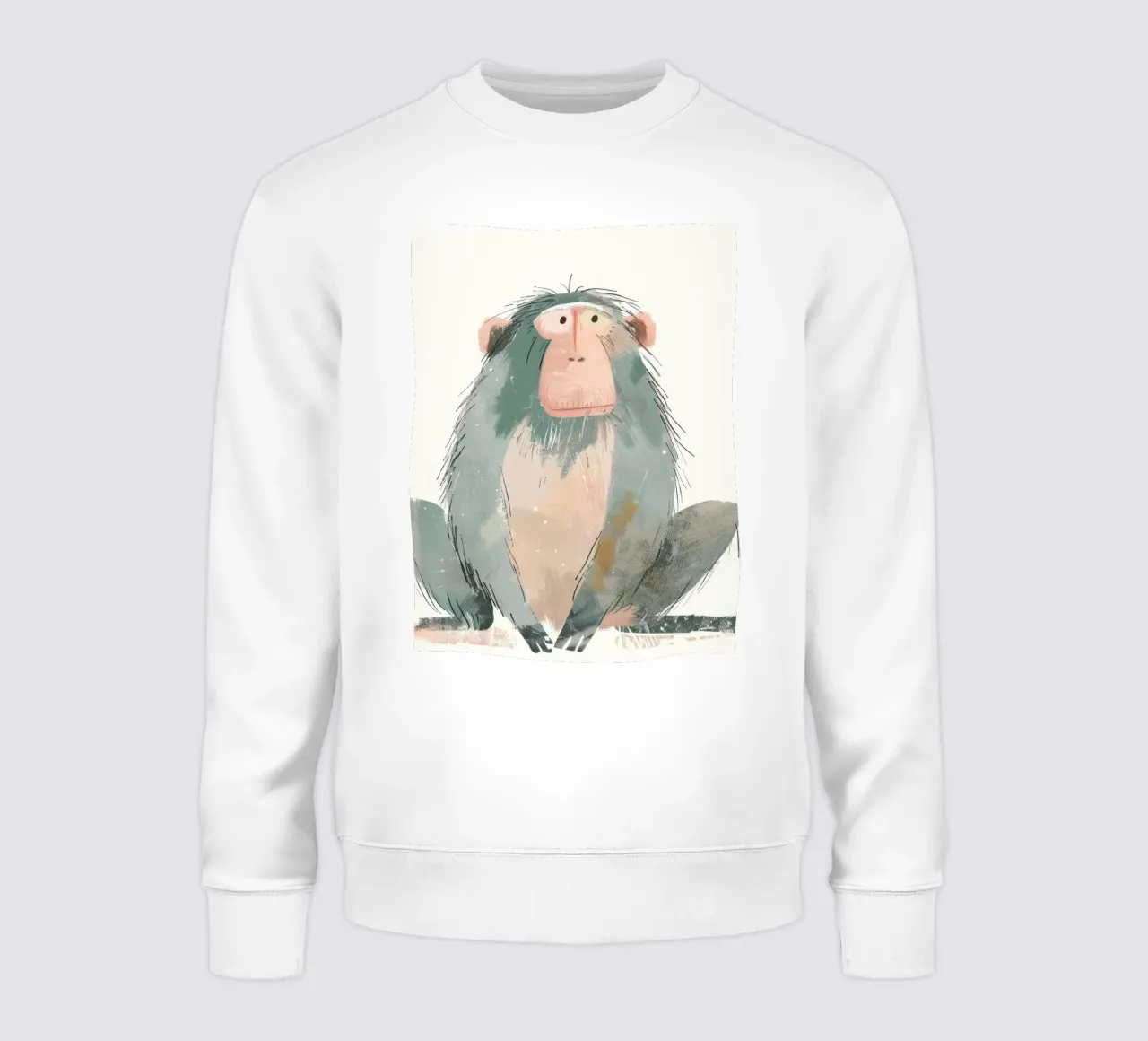 Stilisierte Illustration eines sitzenden Mandrills Sweatshirt von DesignDoodle
