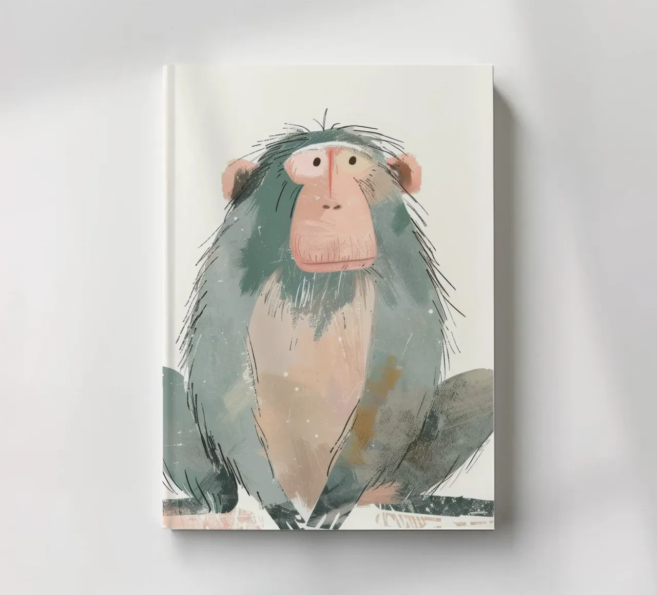 Stylized Illustration of a Seated Mandrill notebook by DesignDoodle