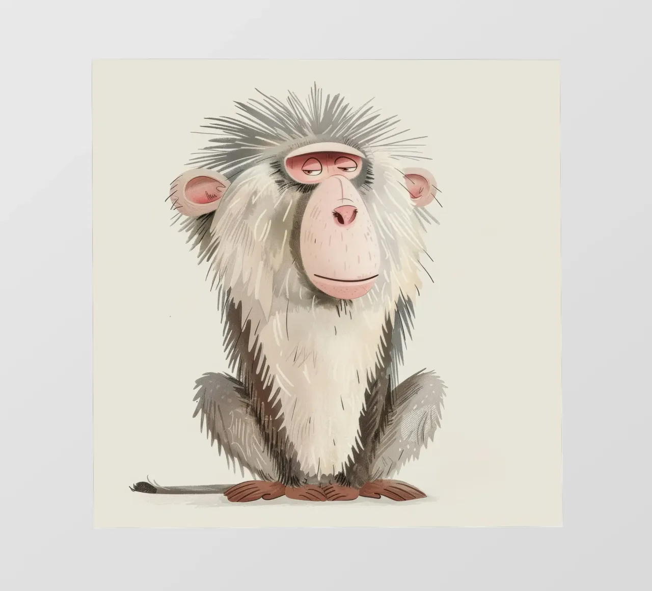 Illustrazione stilizzata di un primate seduto telo in pvc da DesignDoodle