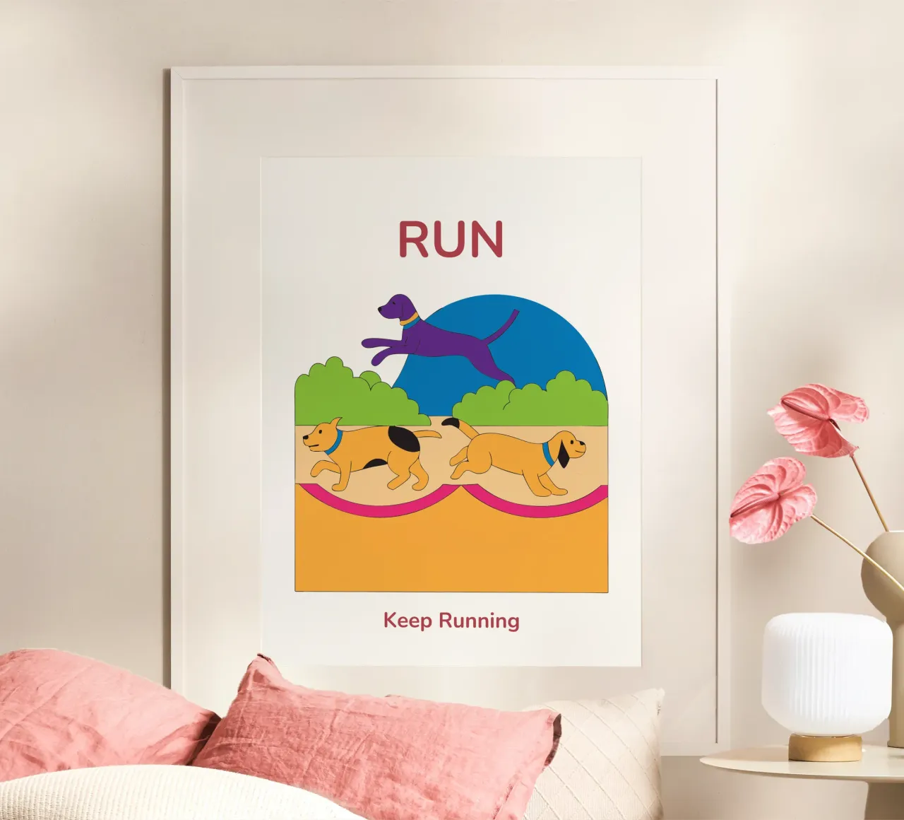 Cane da corsa poster con telaio in plastica da OUR SHOP