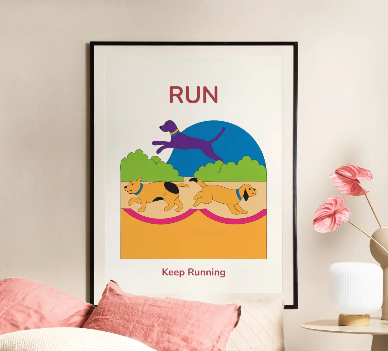 Cane da corsa poster con telaio in plastica da OUR SHOP