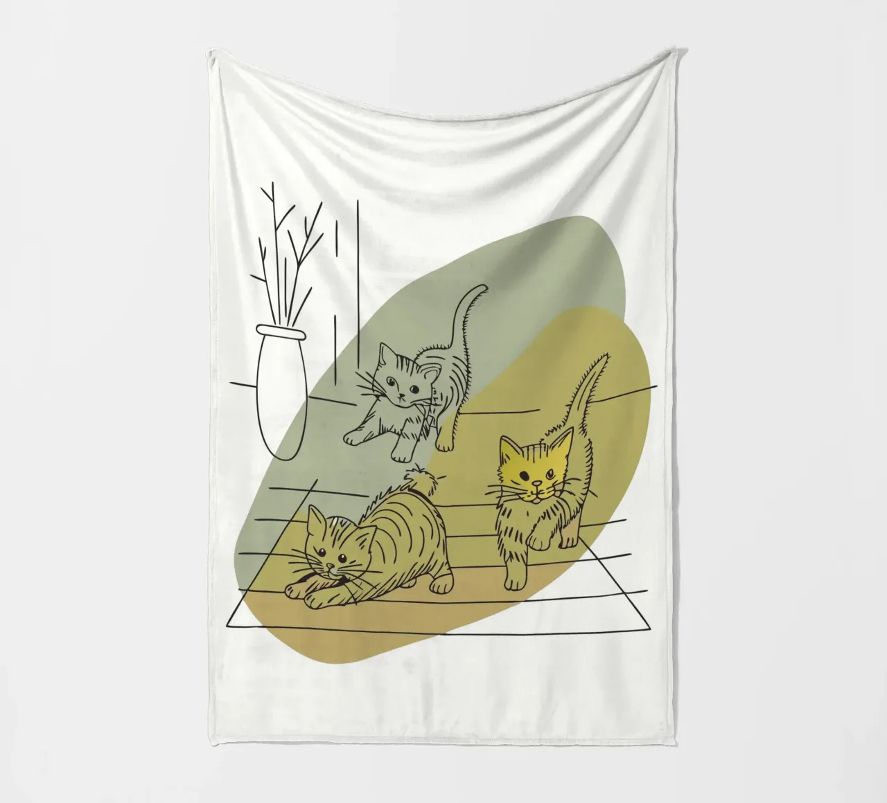 Three Kittens fleece blanket by RELAXING TOUCH