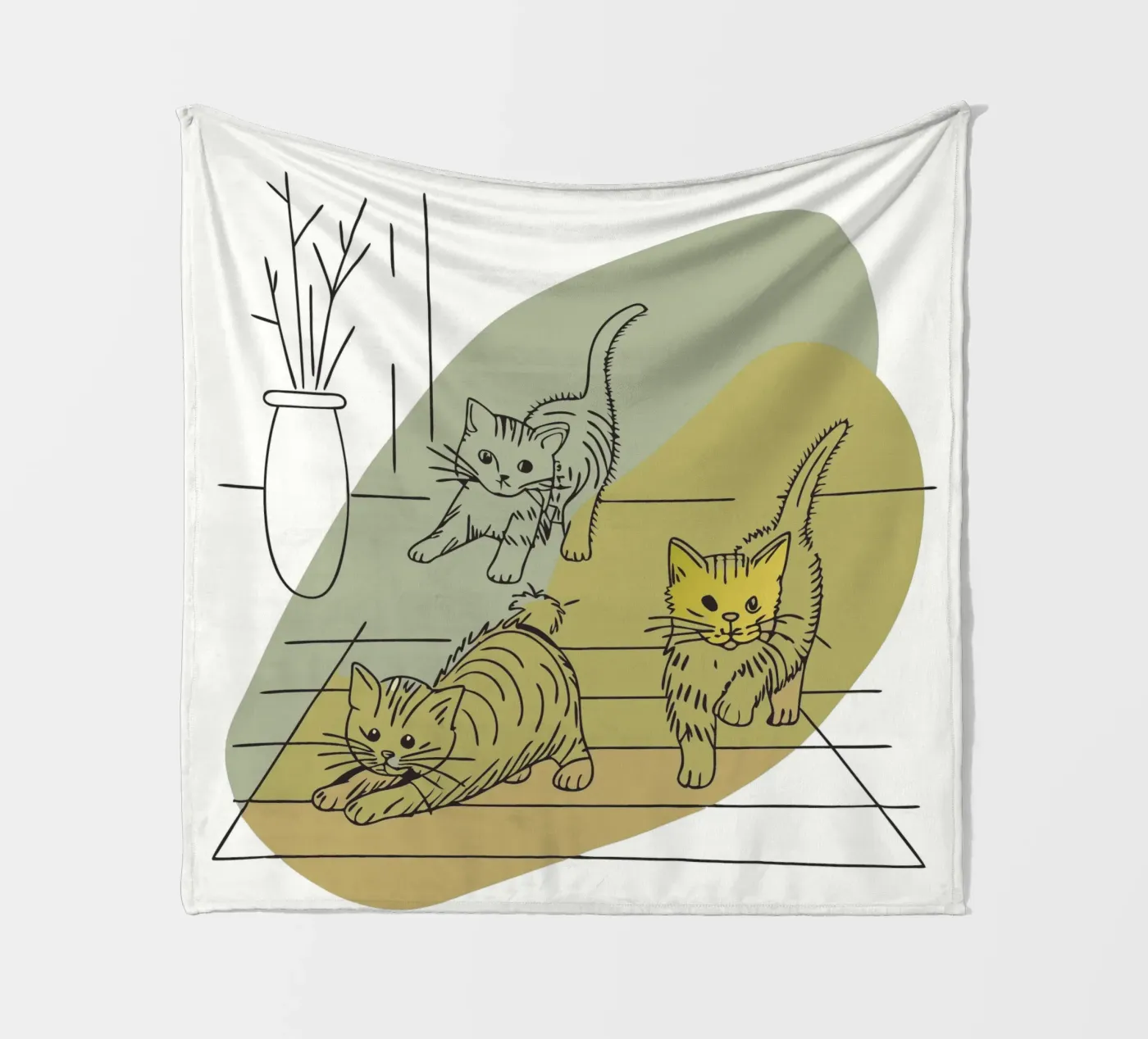 Drei Kätzchen Fleecedecke von RELAXING TOUCH