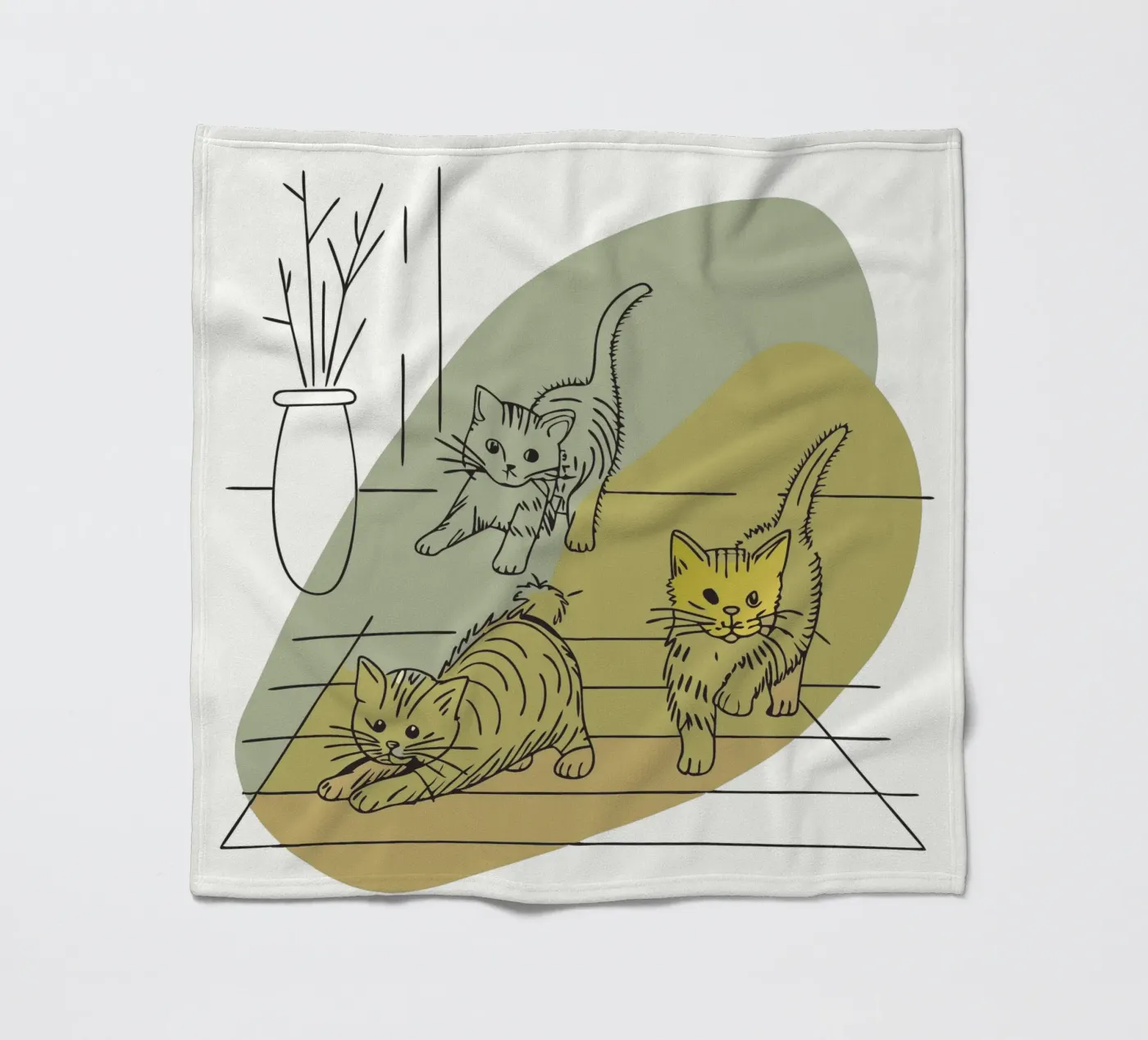 Drei Kätzchen Fleecedecke von RELAXING TOUCH