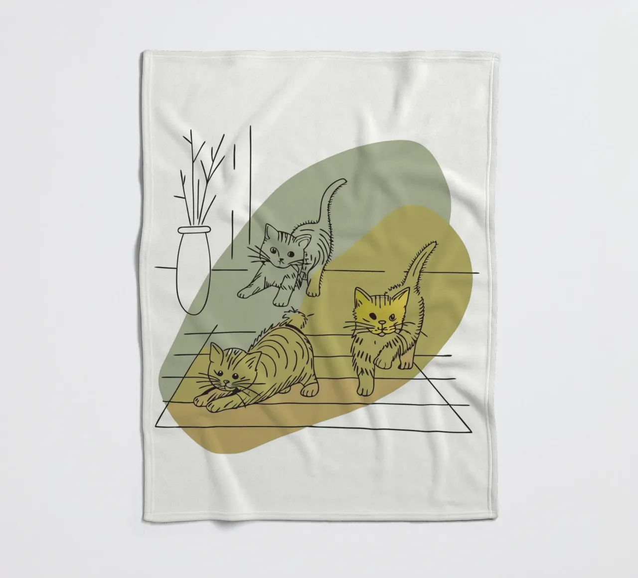 Three Kittens fleece blanket by RELAXING TOUCH