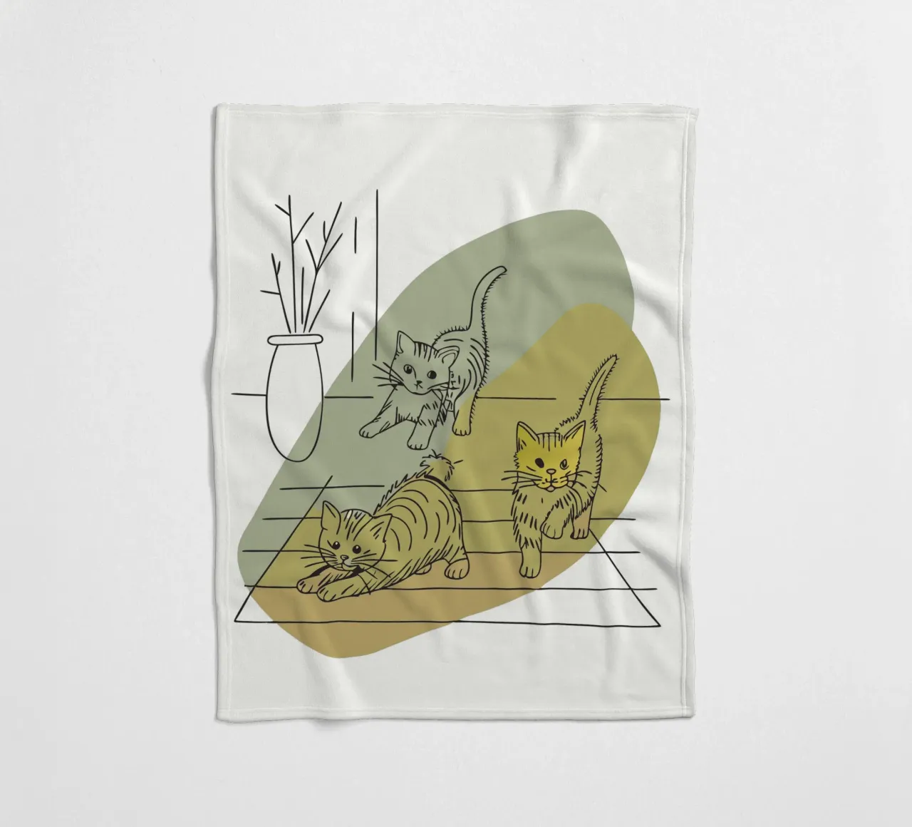 Three Kittens fleece blanket by RELAXING TOUCH