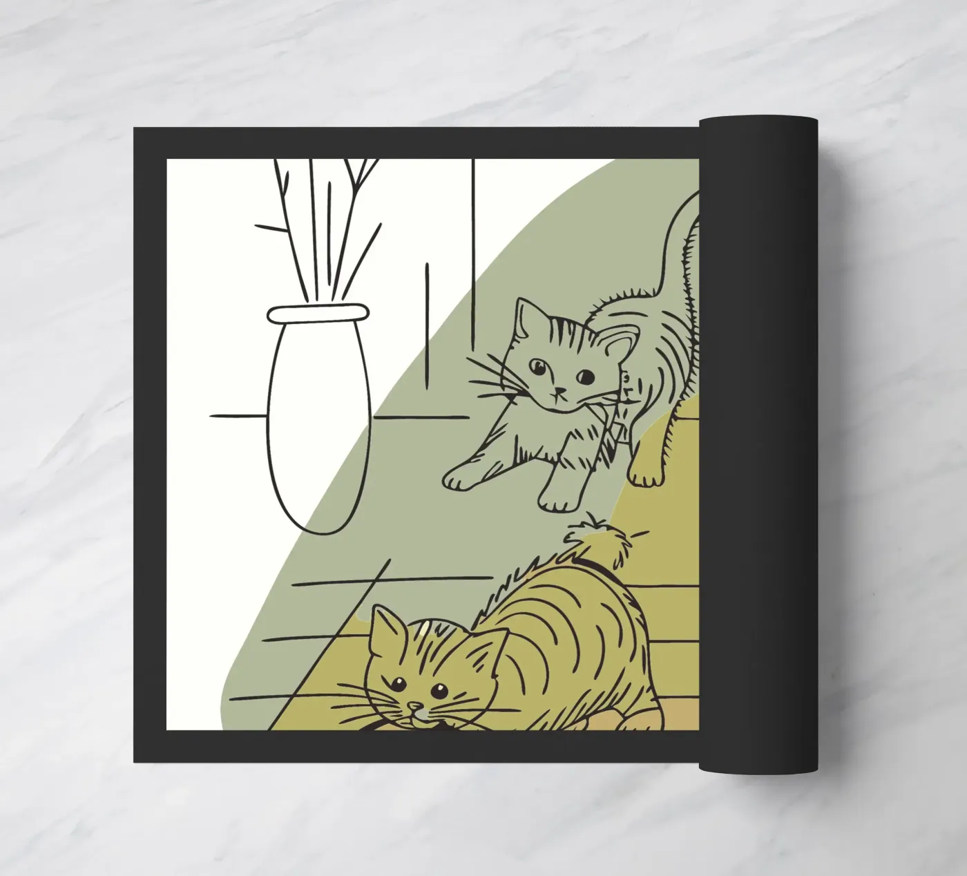 Three Kittens deurmat van RELAXING TOUCH