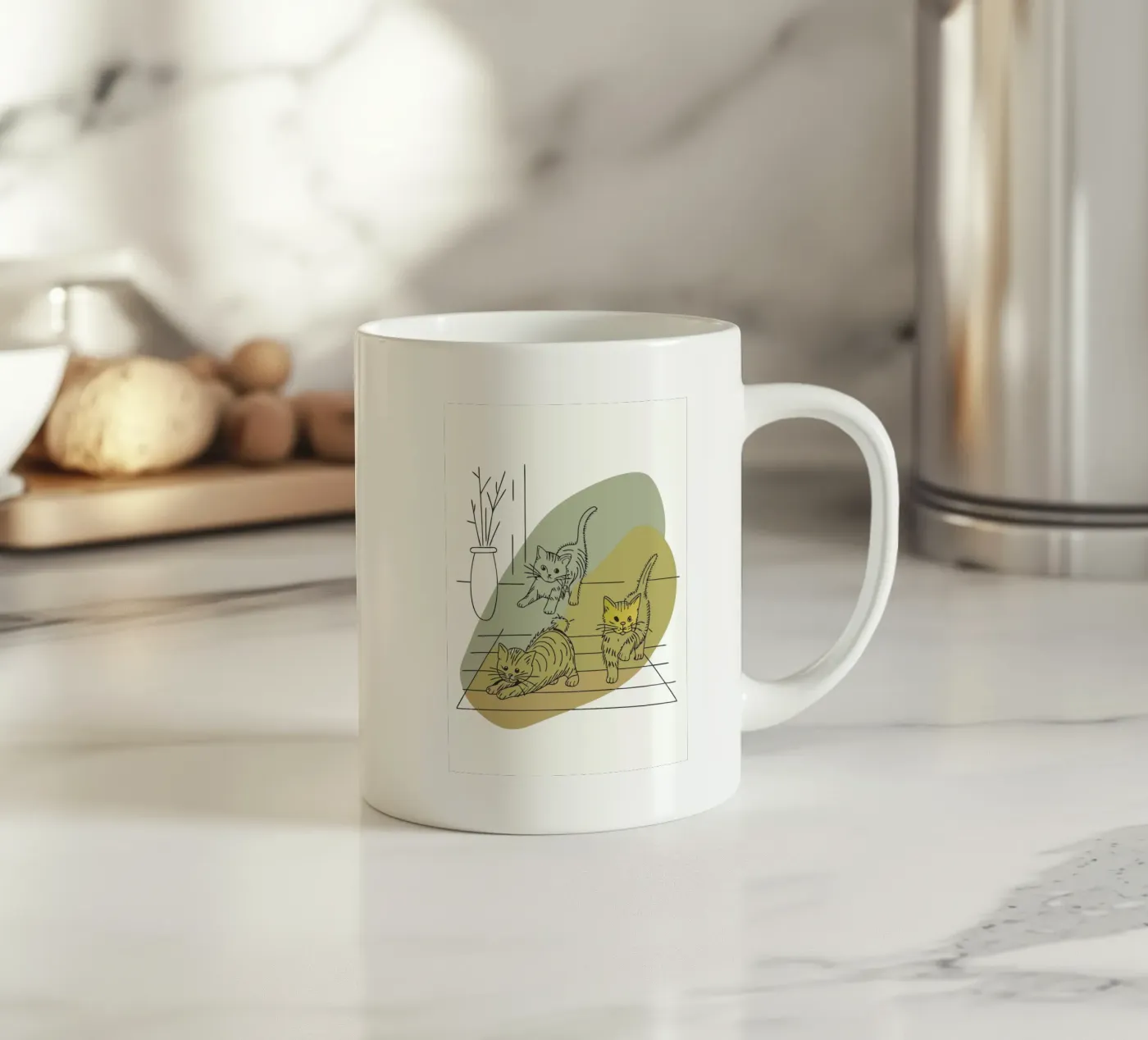 Three Kittens ceramic mug by RELAXING TOUCH