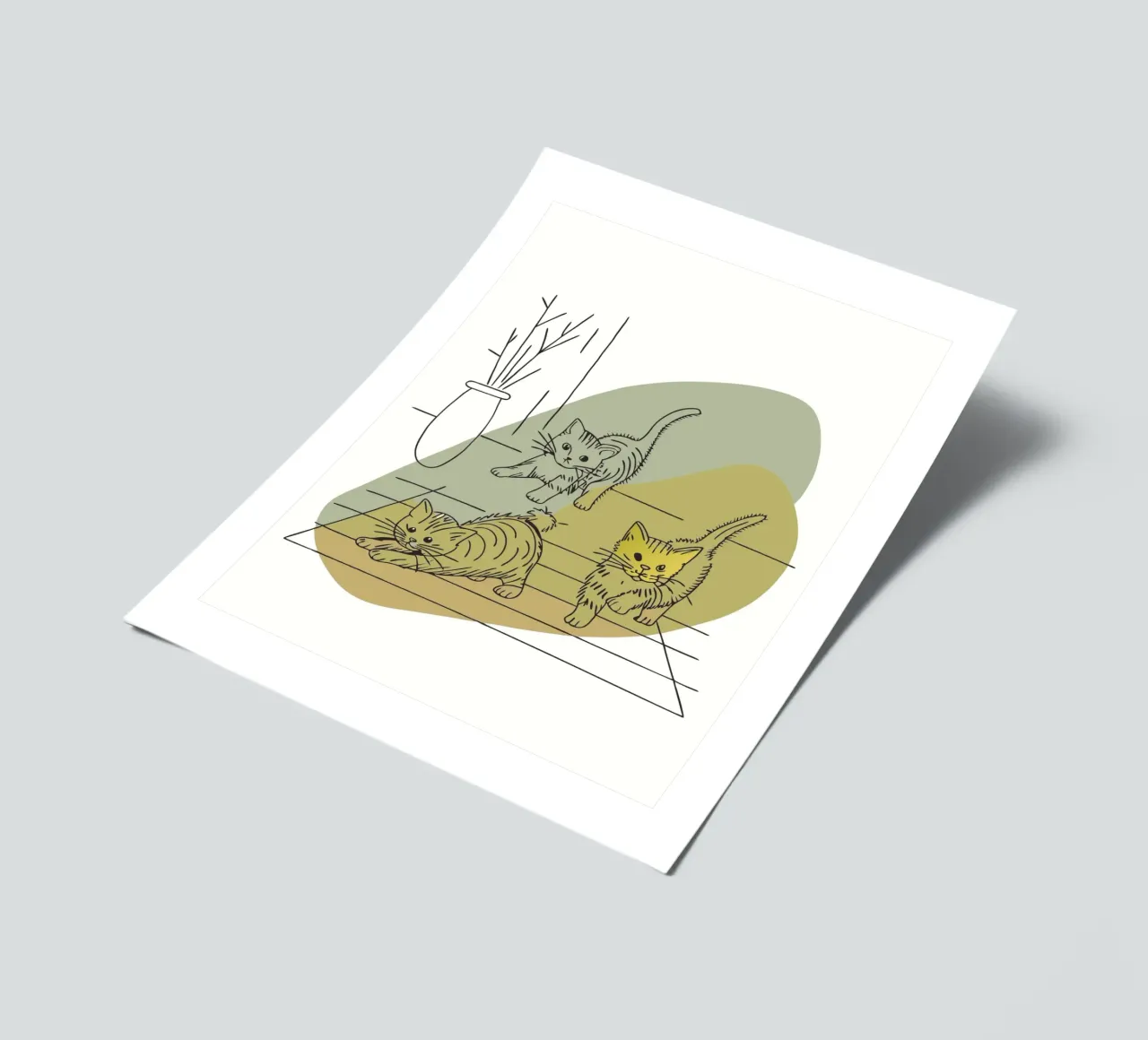 Drie kittens stickervel van RELAXING TOUCH