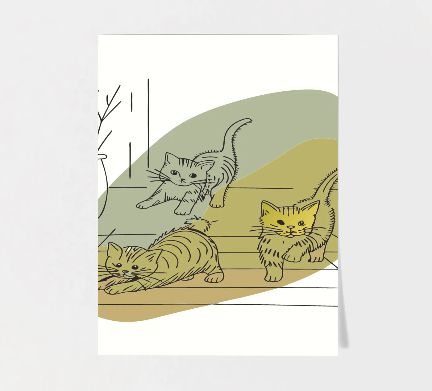Drie kittens stickervel van RELAXING TOUCH