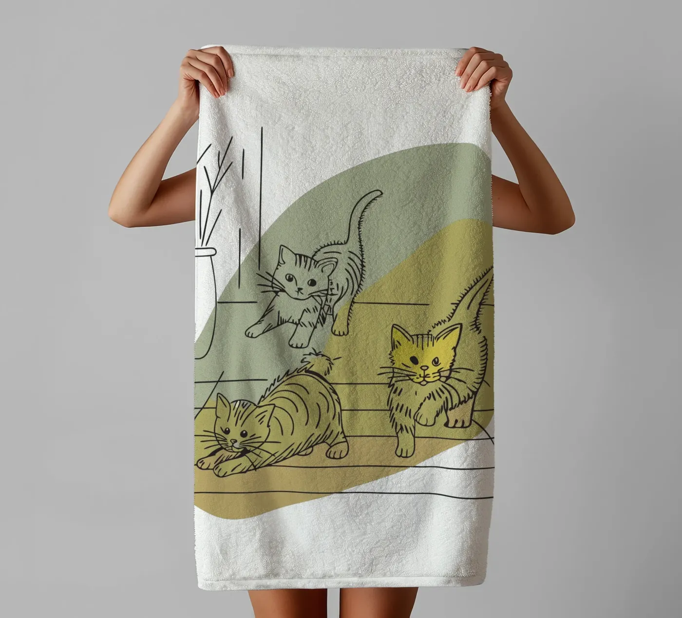 Three Kittens serviette de bain de RELAXING TOUCH