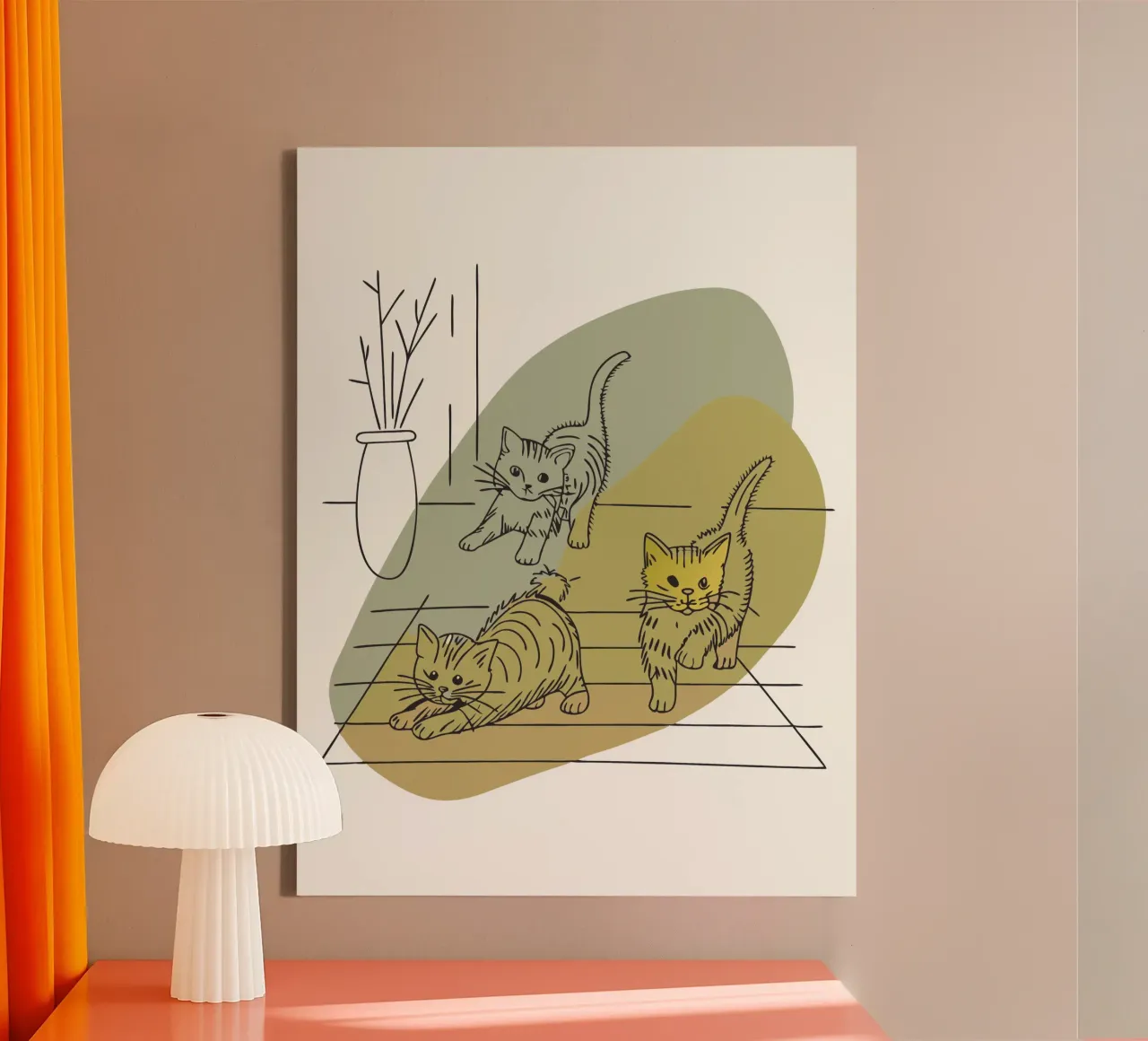 Drie kittens canvas van RELAXING TOUCH