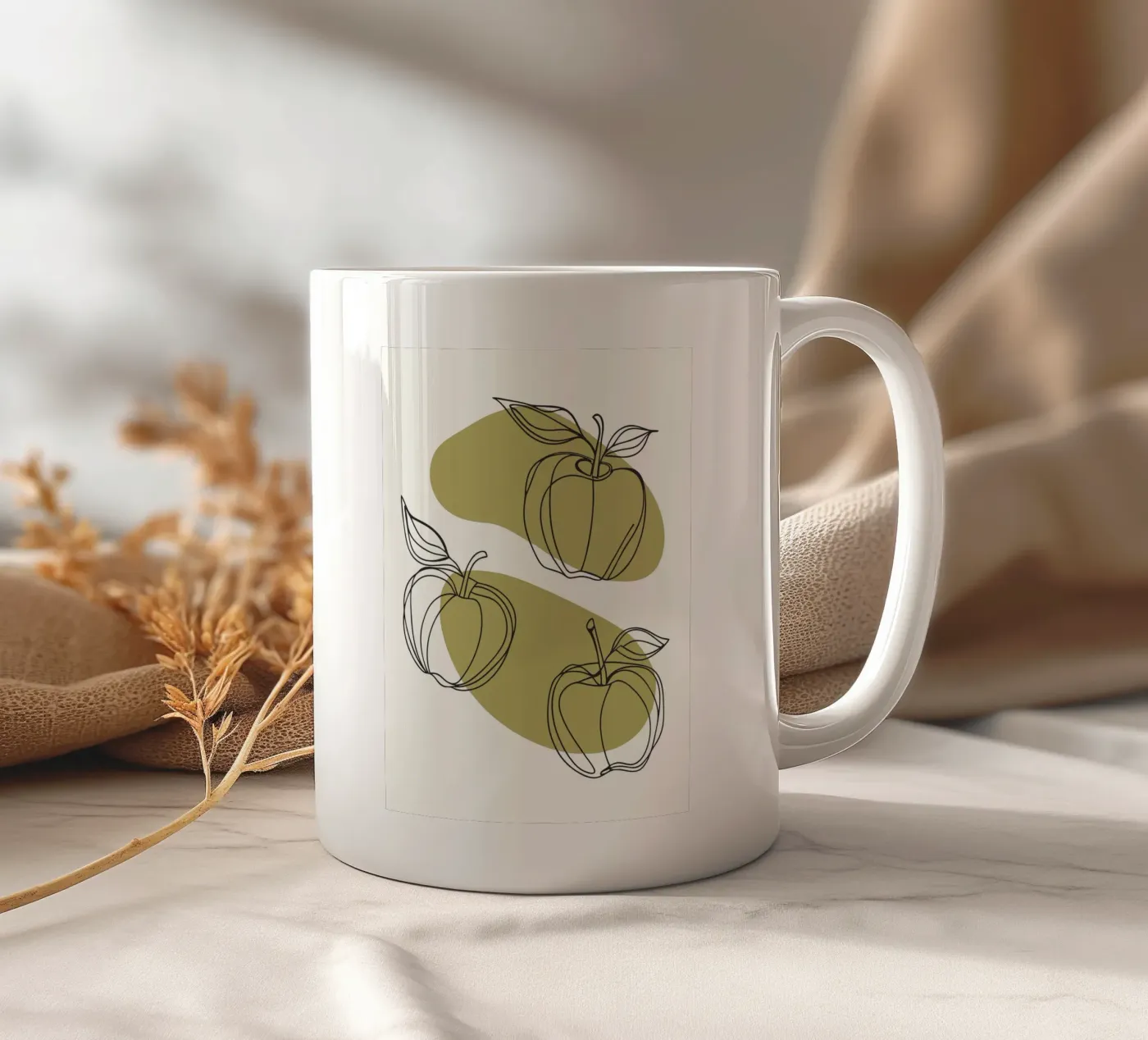Three Apples ceramic mug by RELAXING TOUCH