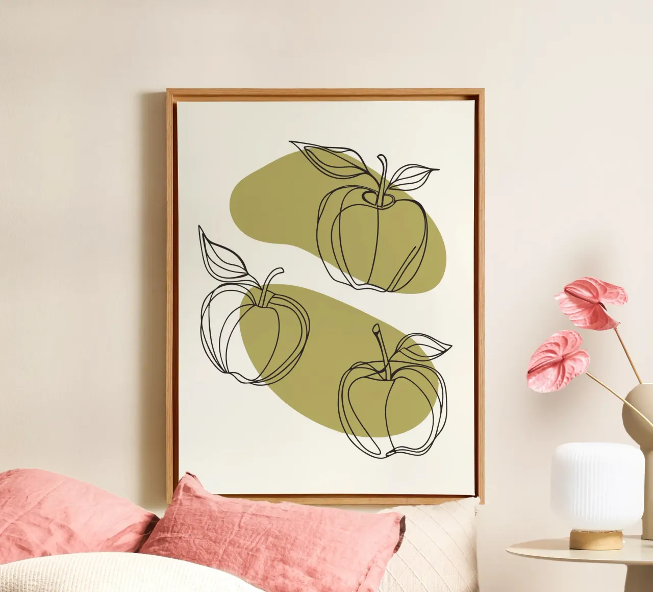 Three Apples canvas with Floater frame by RELAXING TOUCH
