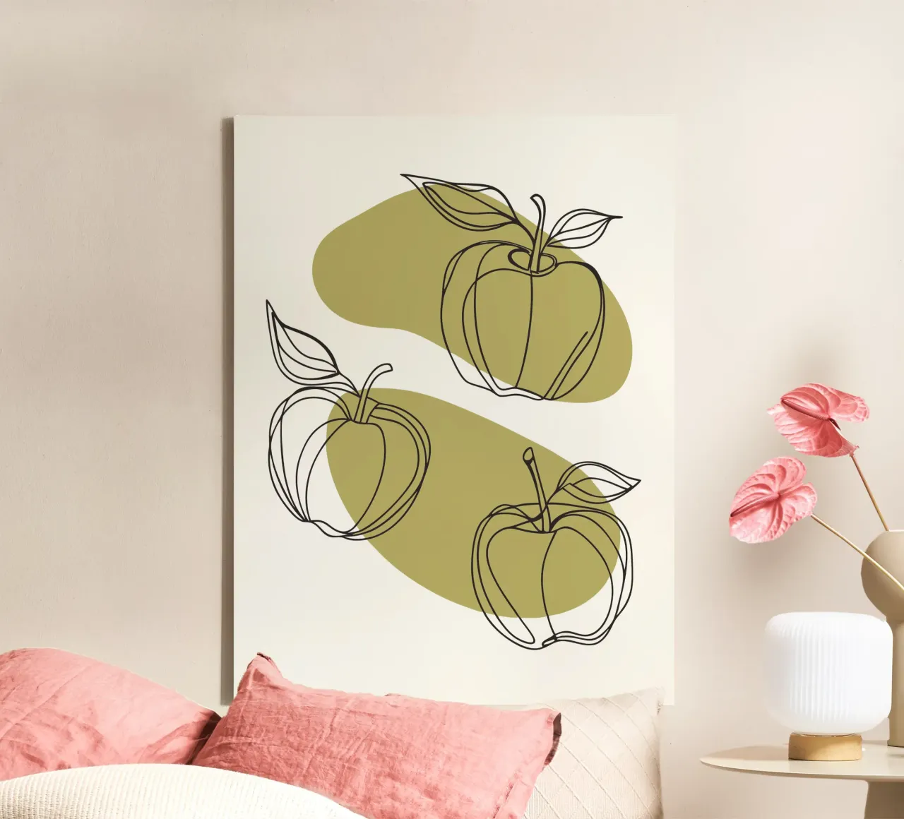 Drie appels canvas van RELAXING TOUCH