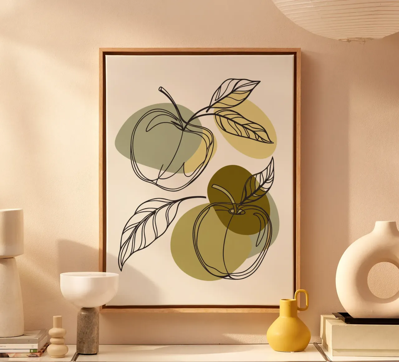 Two Apples canvas with Floater frame by RELAXING TOUCH